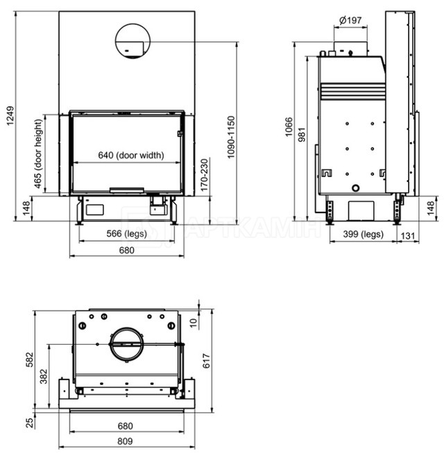 Каминная топка Technical PanAqua 80 EVO LD. Фото 2