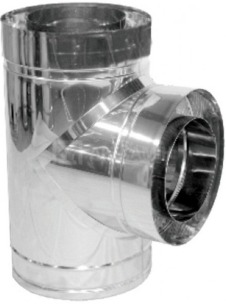 Трійник для димоходу нерж/нерж Версія Люкс 87° D-180/250 мм товщ. 1 мм