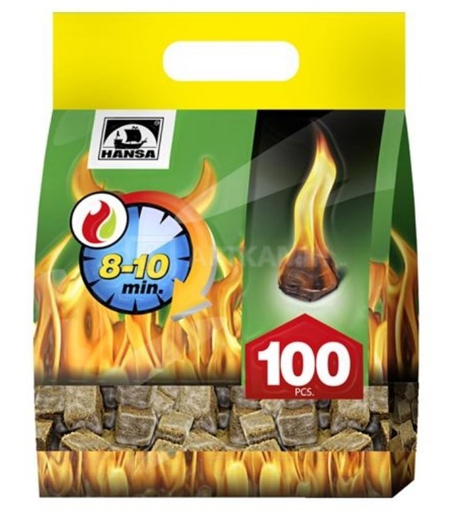 Розпалювачі вогню Hansa 100 шт (в кубиках)