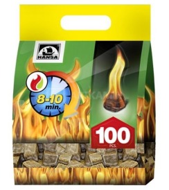 Розпалювачі вогню Hansa 100 шт (в кубиках)