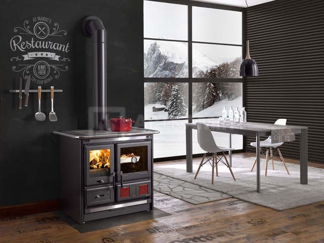 Опалювально-варильна піч Nordica Rosa L чорна. Фото 2