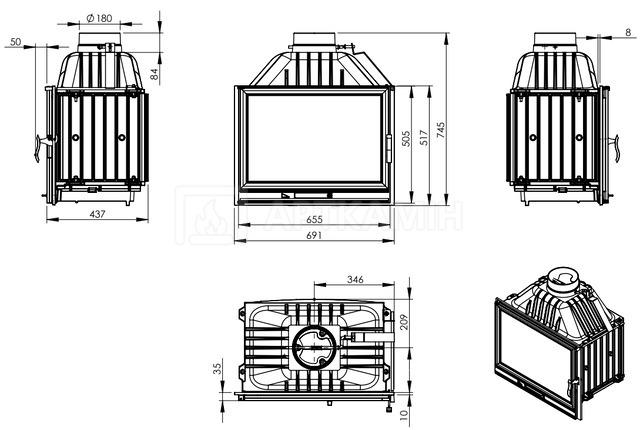 Камінна топка Nordflam La Braise LB 700 Pirolize Eco. Фото 3
