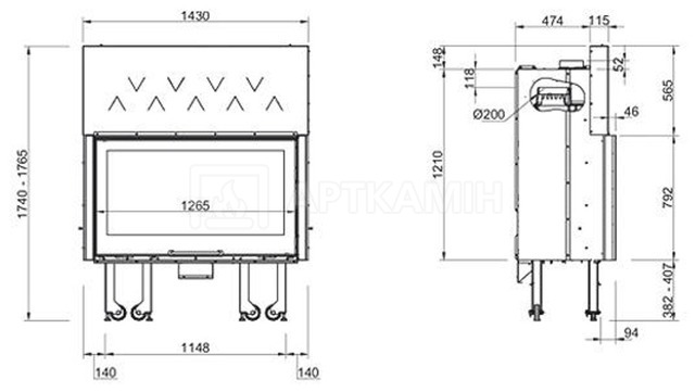Камінна топка Nordica Monoblocco 1300 Piano Crystal. Фото 7