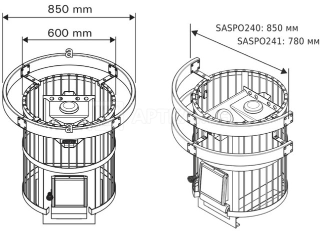 Захисні перила Harvia SAS PO240 (240/SL/DUO, 300/DUO). Фото 3
