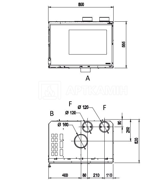 Каминная топка Nordica Inserto 80 High Pressure. Фото 6