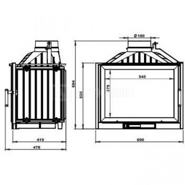 Камінна топка Nordflam Trent Standard Eco. Фото 2