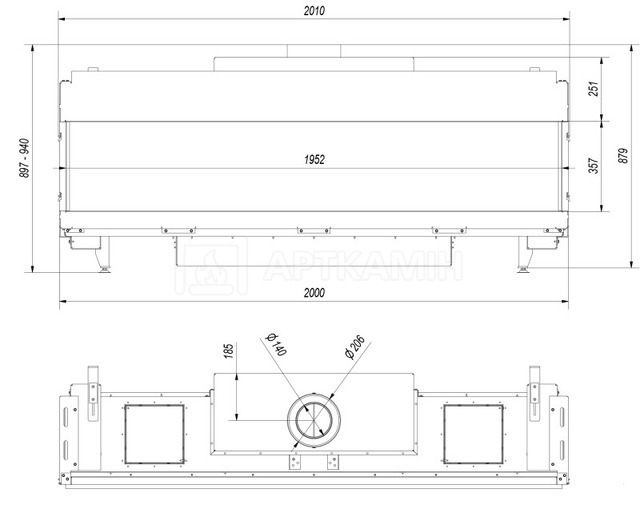 Каминная топка газовая Kratki LEO 200 NG. Фото 3