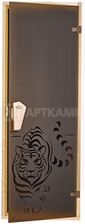 Стеклянная дверь для сауны Tesli Тигр 70x190. Фото 2