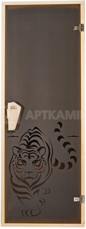 Скляні двері для сауни Tesli Тигр 70x190