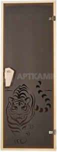 Стеклянная дверь для сауны Tesli Тигр 70x190