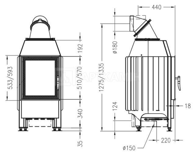 Камінна топка Spartherm Mini Z1 10 кВт. Фото 4