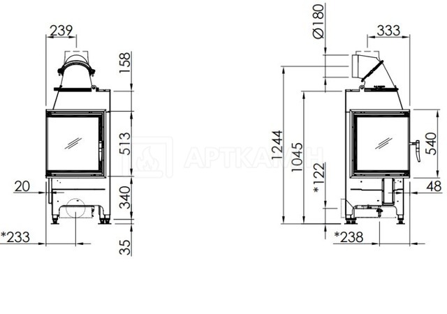 Камінна топка Spartherm Mini 2L/R-4S 51,3 Standard. Фото 6