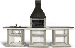 Барбекю Stimlex Darina L комплект (бетон Light, столешница Black, купол Black)