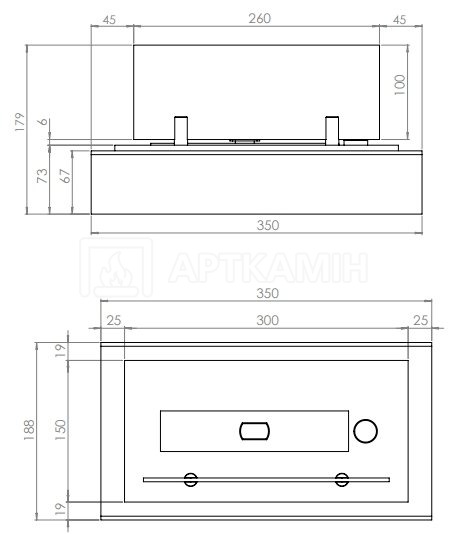 Біокамін Gloss Fire Алаід Style 300 К-С1. Фото 4