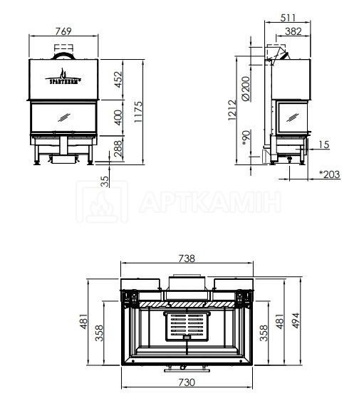 Каминная топка Spartherm Varia AS-3RLh-4S 40. Фото 3