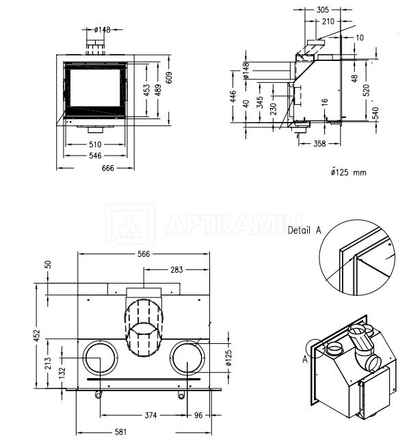 Каминная топка Spartherm Linear Kassette S 600. Фото 3