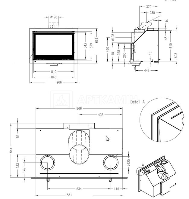 Каминная топка Spartherm Linear Kassette XL 900. Фото 3