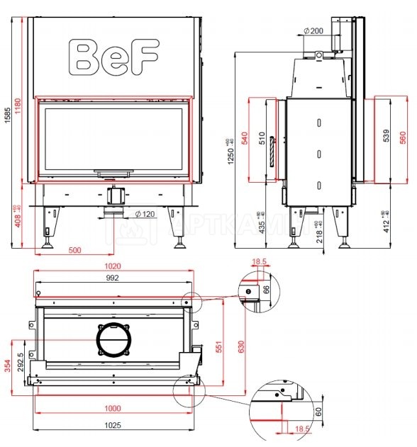 Камінна топка BeF Home Twin 10 V ІІ. Фото 3
