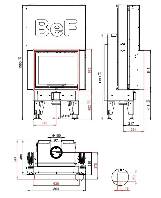 Каминная топка BeF Home Therm V 6. Фото 3
