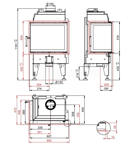 Каминная топка BeF Home Therm 7 CP/CL. Фото 4