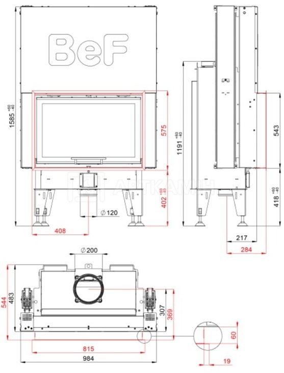 Камінна топка BeF Home Therm V 8. Фото 3