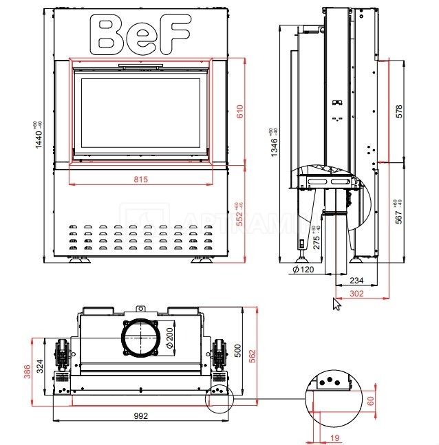 Камінна топка BeF Home Therm S 8. Фото 3