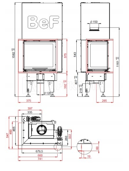 Каминная топка BeF Home Feel V 6 CL/CP. Фото 3
