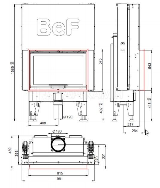 Каминная топка BeF Home Feel V 8. Фото 2