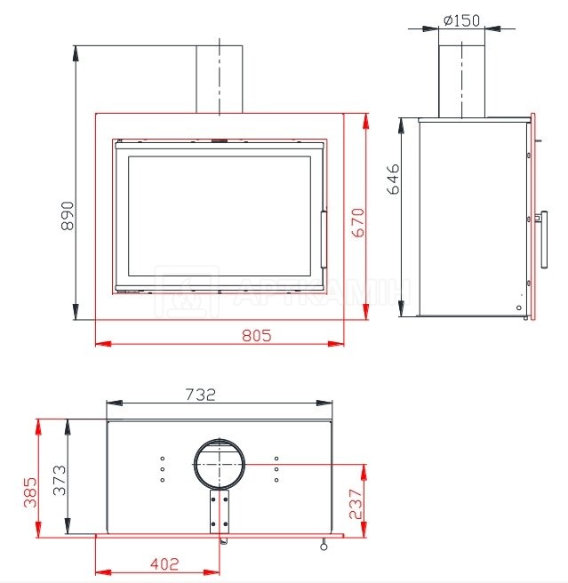 Каминная топка BeF Home Effi 7. Фото 3