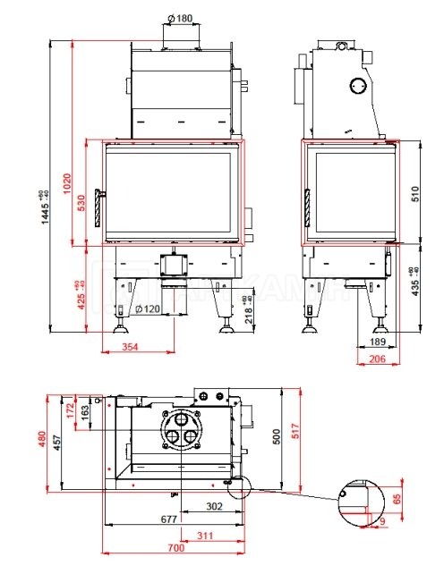 Каминная топка BeF Home Aquatic WH 80 CP/CL. Фото 3