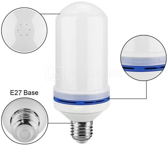 Лампа LED Flame Bulb А+ з ефектом полум'я вогню, E27. Фото 5