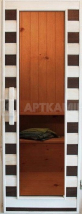 Дерев'яні двері зі склом для сауни Україна Прямокутник Термо 70х200
