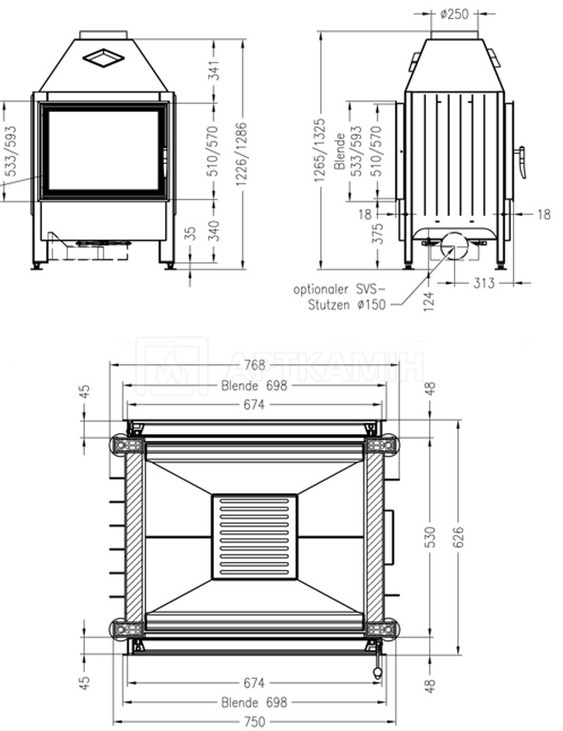 Каминная топка Spartherm Varia FD. Фото 3