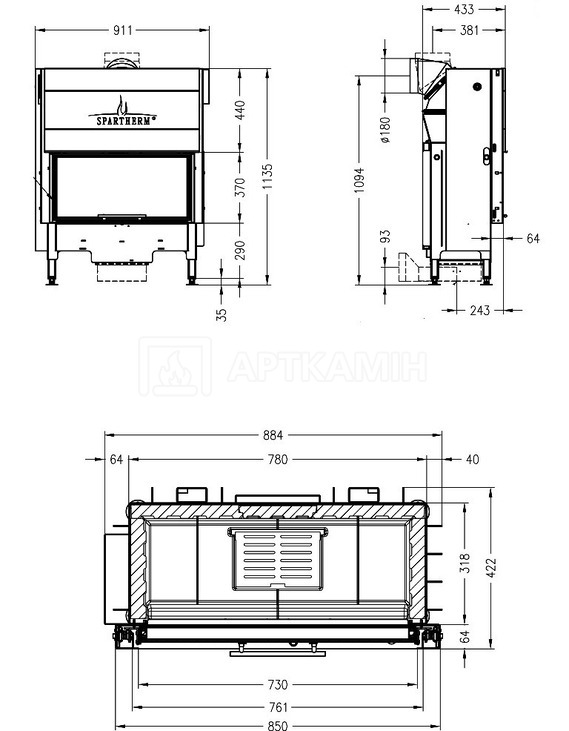 Каминная топка Spartherm Varia ASh-2 . Фото 3