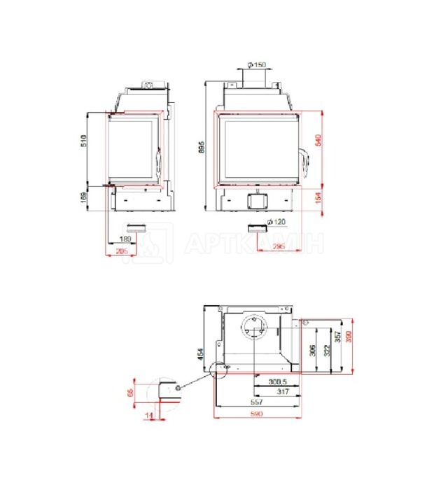 Каминная топка BeF Home Fire Bear 6 CL. Фото 2