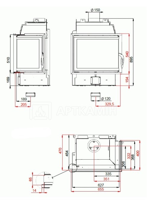 Каминная топка BeF Home Fire Bear 7 CP. Фото 2