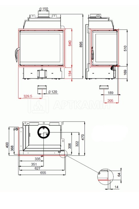 Каминная топка BeF Home Fire Bear 7 CL. Фото 2