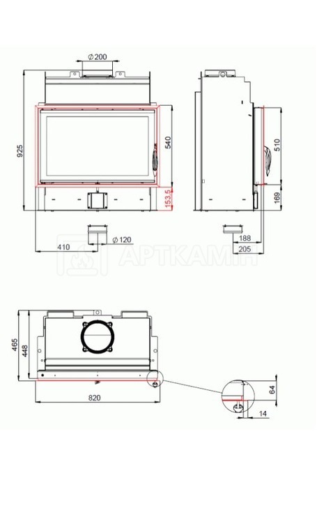 Каминная топка BeF Home Fire Bear 8 CP. Фото 2