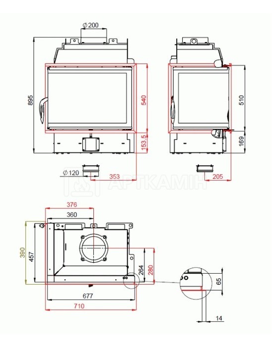 Камінна топка BeF Home Fire Bear 8 CL. Фото 2