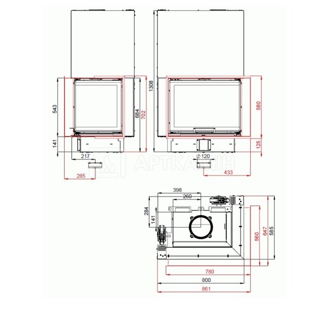 Каминная топка BeF Home Fire Bear V 8 CP. Фото 2
