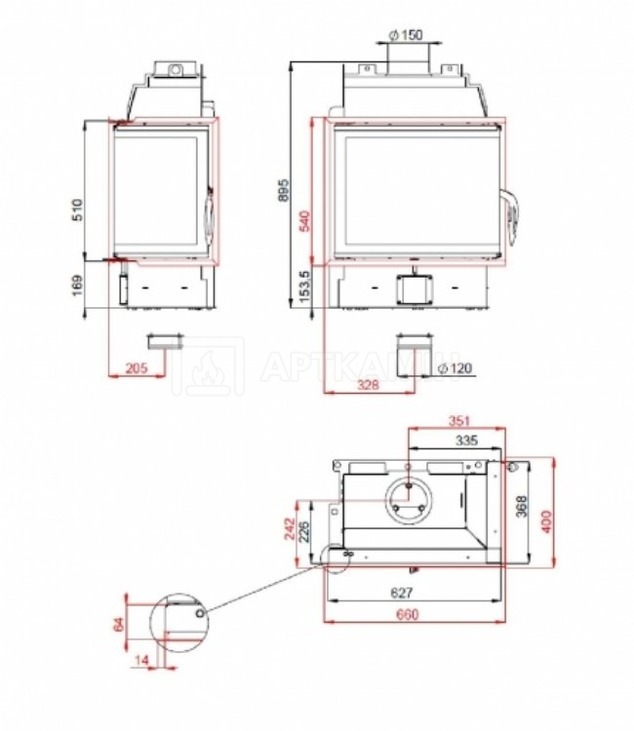 Камінна топка BeF Home Fire Wolf 7 CP. Фото 2