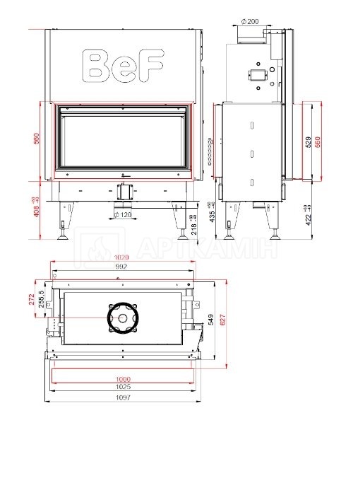 Каминная топка BeF Home Twin V 10 Aquatic II. Фото 3