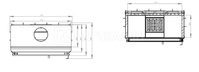 Каминная топка Hitze STMA68x43S. Фото 4