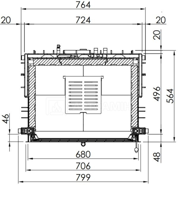Каминная топка Spartherm Varia 1V-H2O XL-4S 51,8 Standard. Фото 4