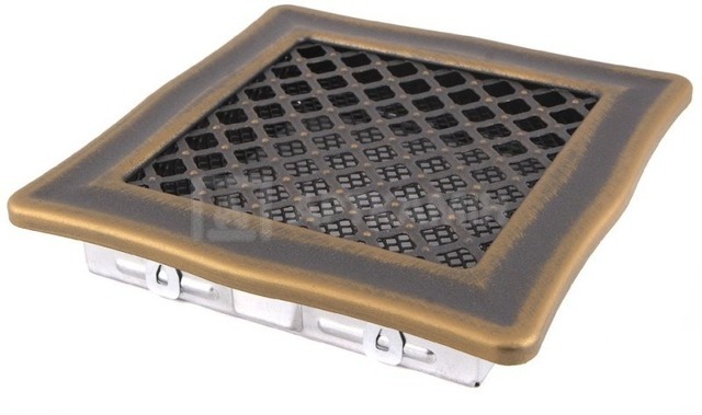 Решетка для камина Parkanex Deco золотая патина 16×16