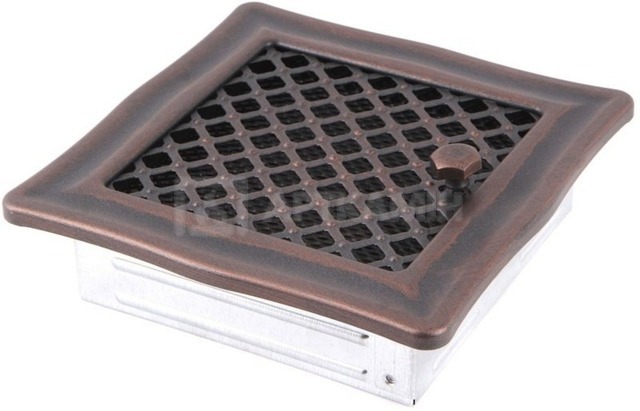 Решетка для камина Parkanex Deco медная патина 16×16 с жалюзи