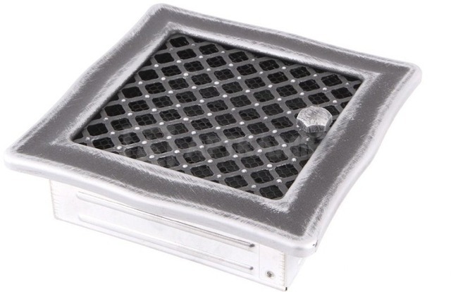 Решітка для каміну Parkanex Deco срібна патина 16×16 з жалюзі