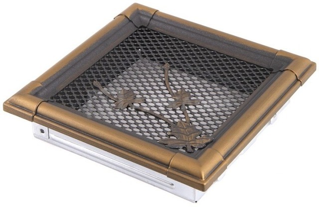 Решітка для каміну Parkanex Retro золота патина 16×16
