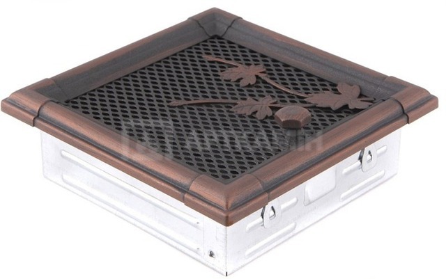 Решітка для каміну Parkanex Retro мідна патина 16×16 з жалюзі