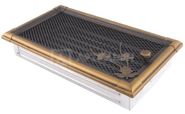 Решітка для каміну Parkanex Retro золота патина 16×32 з жалюзі